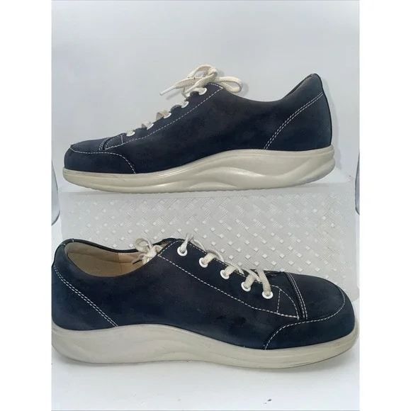 FINN COMFORT Soho Leather Cap Toe‎ Sneakers Women's US 9 EU 40 Blue Shoes $385 * - Picture 4 of 7